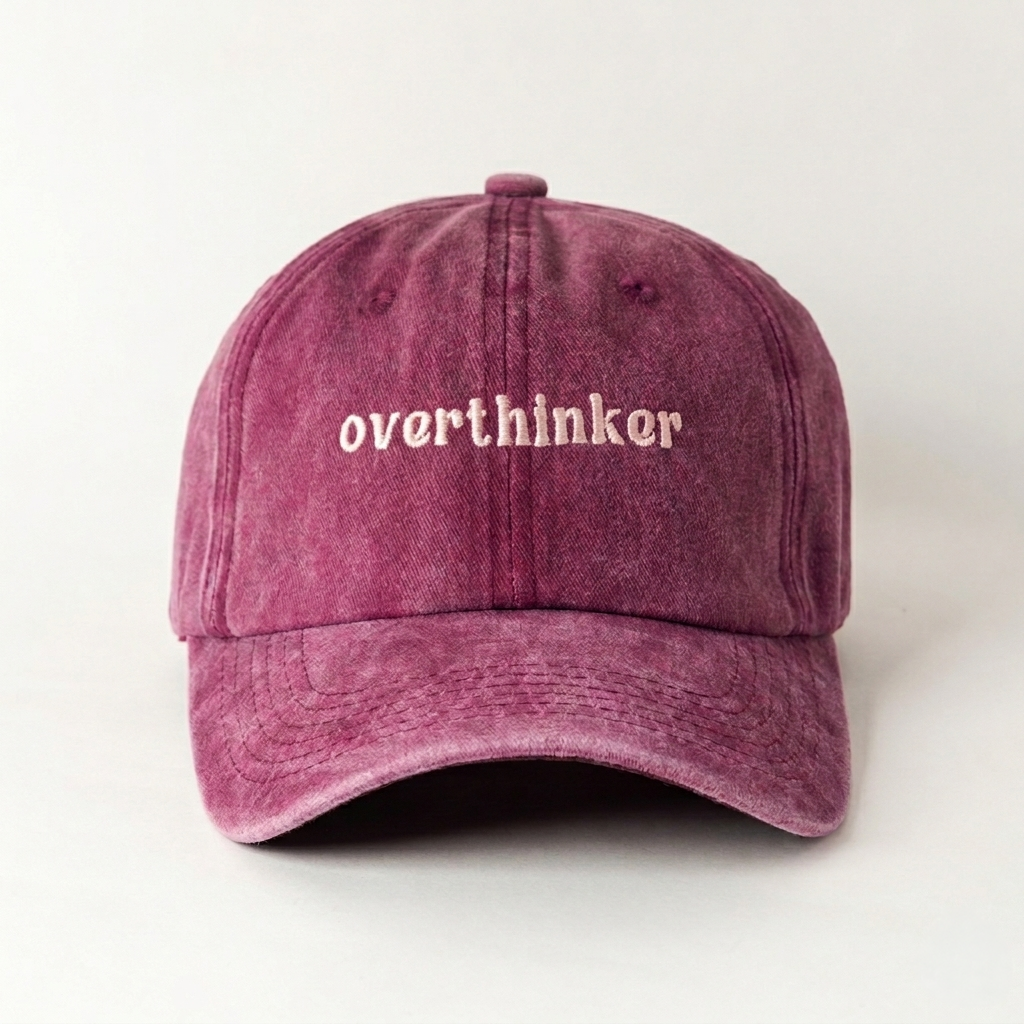 Overthinker Bordo Şapka